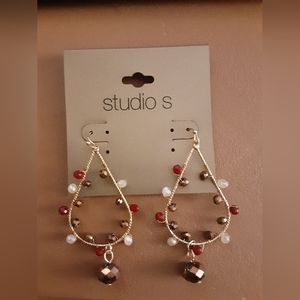 Studio S Bronze Iridescent Stone Dangle Earrings 3 for $20